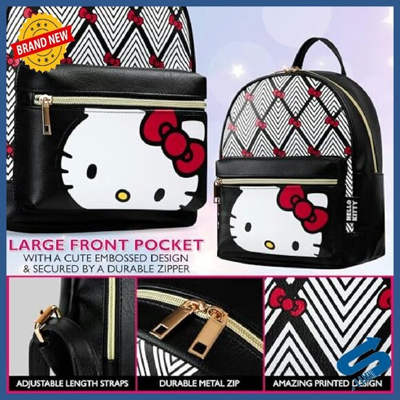 Faux Leather Mini Backpack Daypack with Anti-Theft Compartment main image 7